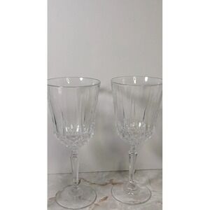 GORGEOUS SET OF 2 ST. GEORGE ' American‎ Heritage CUT CRYSTAL WATER wine GOBLETS